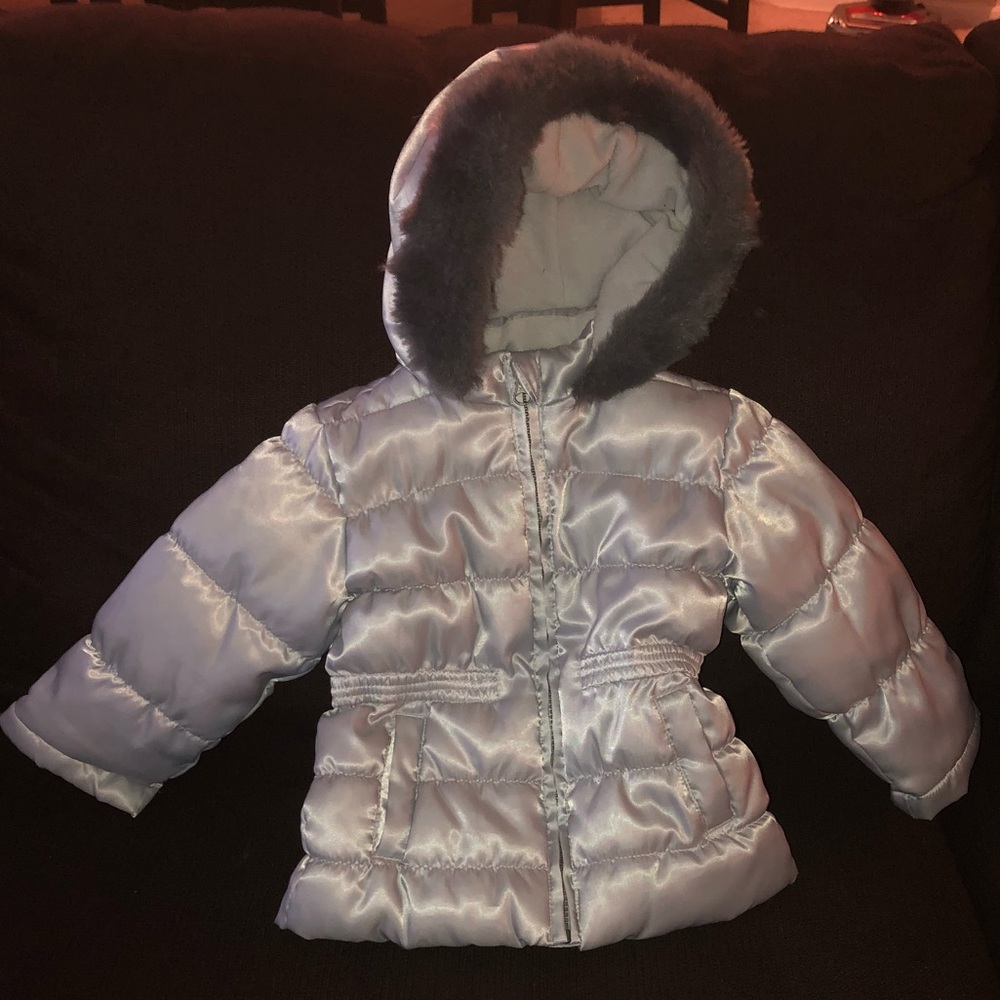 Silver 3T Toddler Puffer Jacket